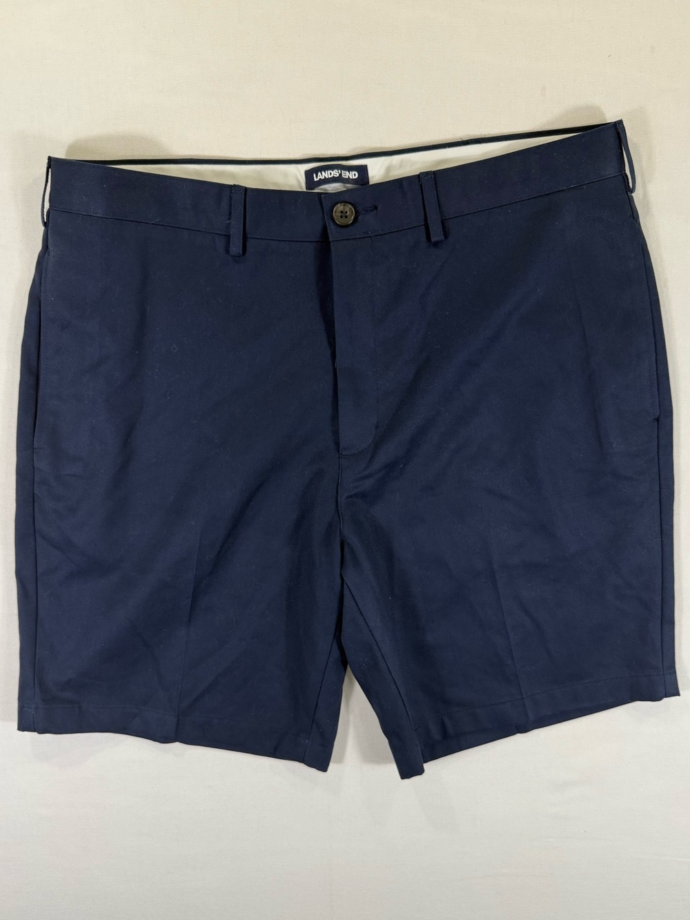 Lands' End Classic Navy Flat-Front Men's Chino Shorts